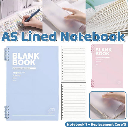 A5 Refillable Binder Notebook Blank Book 3 Refills