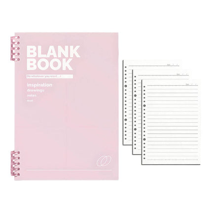 A5 Refillable Binder Notebook Blank Book 3 Refills