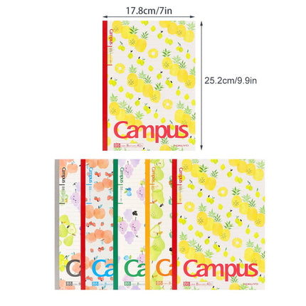 Kokuyo Campus B5 Fruit Cover Notebooks 40 Sheets 5pk