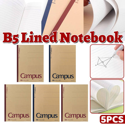 Kokuyo Campus B5 Kraft Notebooks 40 Sheets 5 Pack