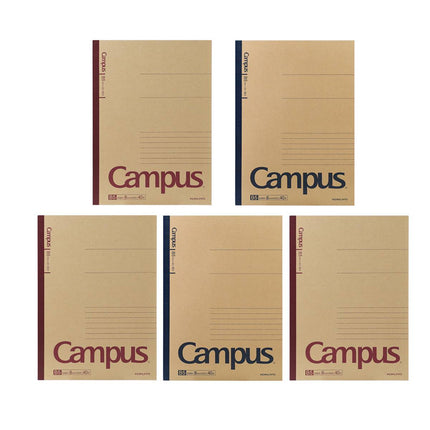 Kokuyo Campus B5 Kraft Notebooks 40 Sheets 5 Pack