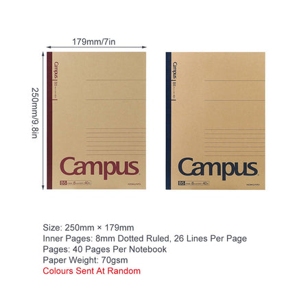 Kokuyo Campus B5 Kraft Notebooks 40 Sheets 5 Pack