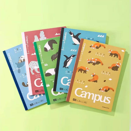 KOKUYO Campus A5 Animal Lined Notebooks 5 Pack 40 Sheets