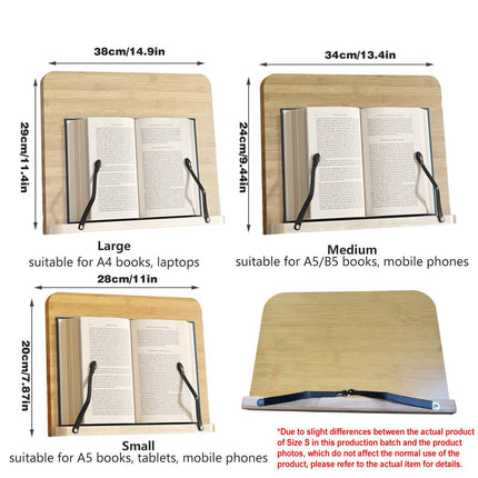 Wooden Adjustable Reading Stand Multifunctional Book Holder Bracket for Desk