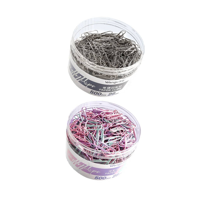Wengu 28mm Paper Clips 5 Jars Silver or Colourful