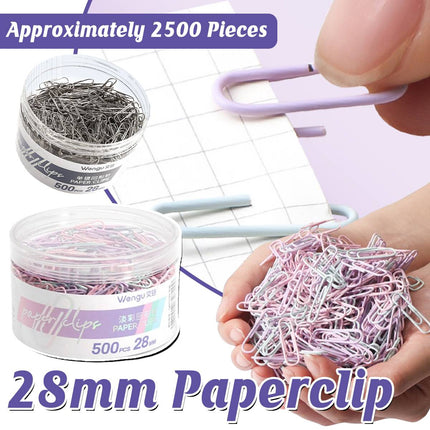 Wengu 28mm Paper Clips 5 Jars Silver or Colourful