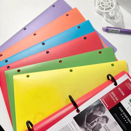 Letter Size 3 Hole Binder Pocket Folders 6 Colours