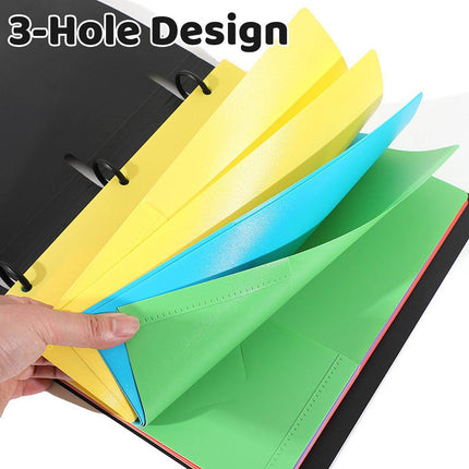 Letter Size 3 Hole Binder Pocket Folders 6 Colours