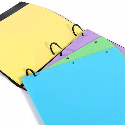 Letter Size 3 Hole Binder Pocket Folders 6 Colours