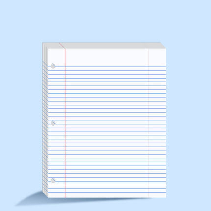 Letter Size 3 Hole Lined Refill Paper 200 Sheets