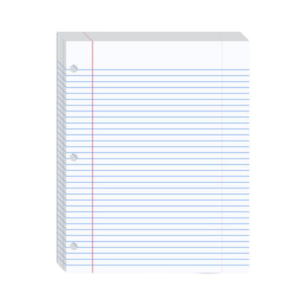 Letter Size 3 Hole Lined Refill Paper 200 Sheets