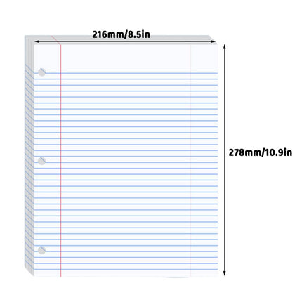 Letter Size 3 Hole Lined Refill Paper 200 Sheets