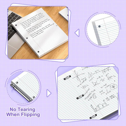Letter Size 3 Hole Lined Refill Paper 200 Sheets
