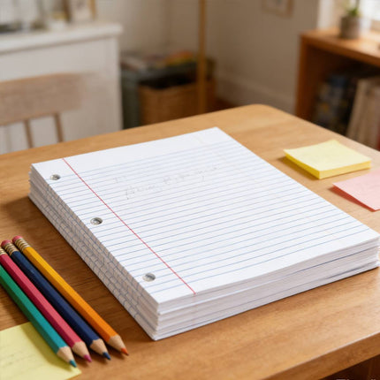 Letter Size 3 Hole Lined Refill Paper 200 Sheets