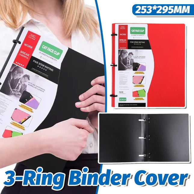Letter Size 3 Ring Binder Covers Red or Black