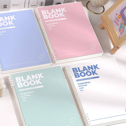 A4 Blank Coil Notebooks 5 Colour Pack Soft Cover 60 Sheets