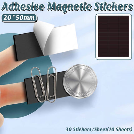 Self Adhesive Soft Magnetic Patches 2x5cm 10 Sheets