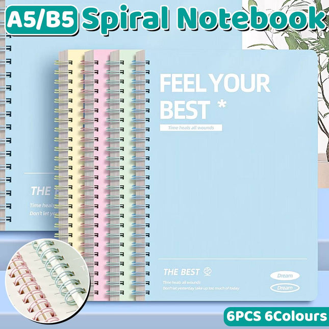 Spiral Notebooks 6 Colour Pack Lined Feel Your Best