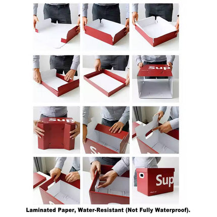 Cardboard Storage Boxes with Lids 3 Pack 44x33x33cm