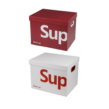 Cardboard Storage Boxes with Lids 3 Pack 44x33x33cm