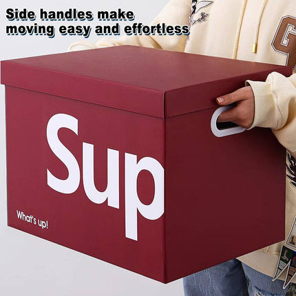 Cardboard Storage Boxes with Lids 3 Pack 44x33x33cm