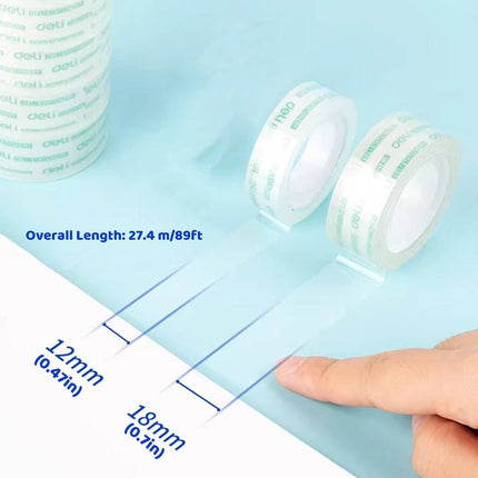 Deli Clear Stationery Tape Rolls Multipack Two Widths