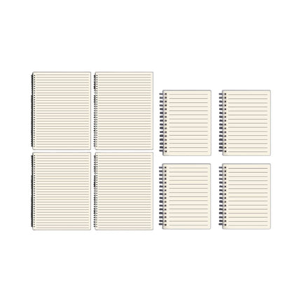 Lined Coil Notebooks 5 Pack A5 A4 Frosted Cover 80 Sheets