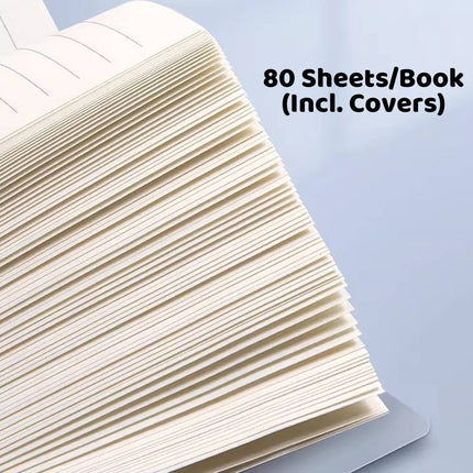 Lined Coil Notebooks 5 Pack A5 A4 Frosted Cover 80 Sheets