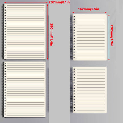 Lined Coil Notebooks 5 Pack A5 A4 Frosted Cover 80 Sheets