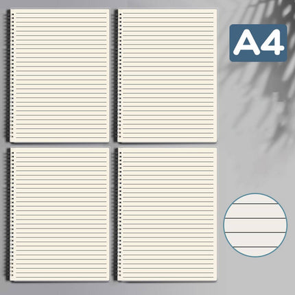 Lined Coil Notebooks 5 Pack A5 A4 Frosted Cover 80 Sheets
