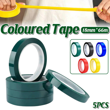 PET Colour Insulation Tape 5 Pack 18mm x 66m