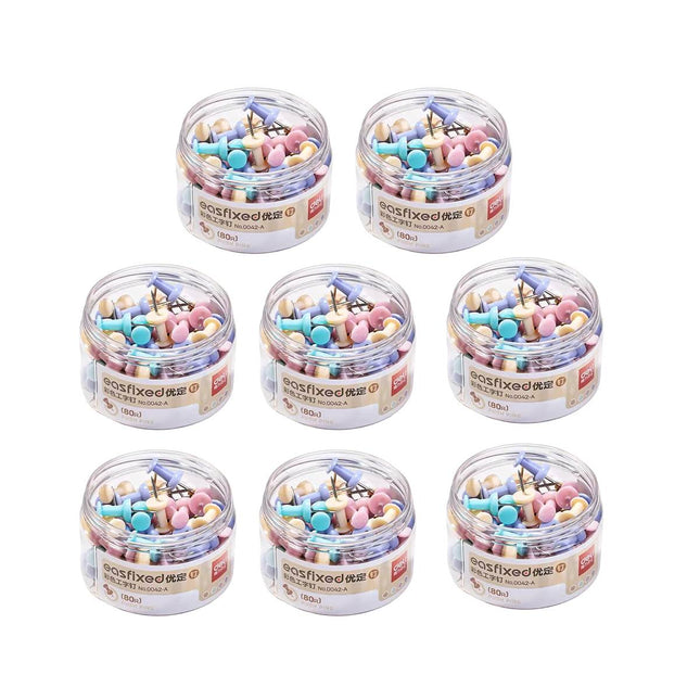 Deli Pastel Push Pins 5 Boxes 400 Pieces Total