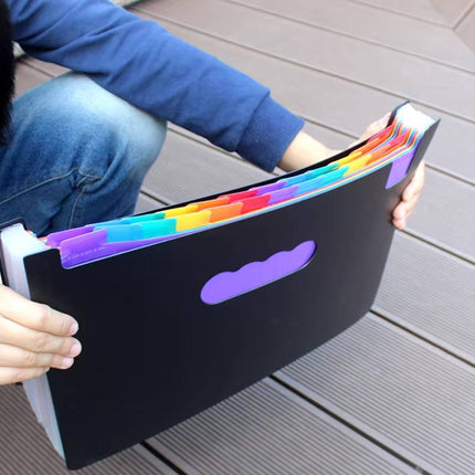 A4 Rainbow Expanding File Folder 13 Pocket Handle