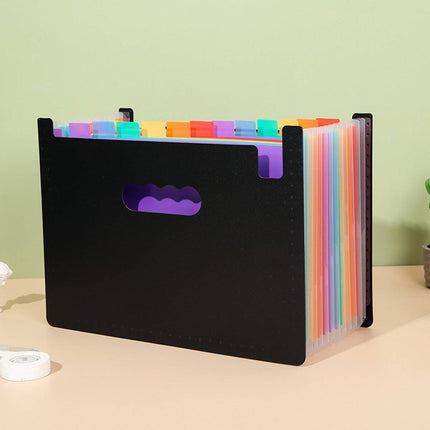 A4 Rainbow Expanding File Folder 13 Pocket Handle