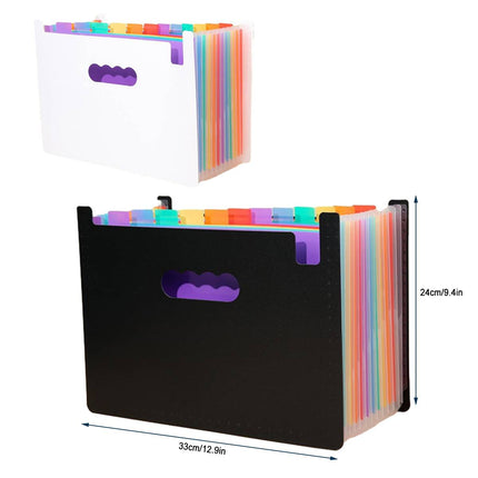 A4 Rainbow Expanding File Folder 13 Pocket Handle