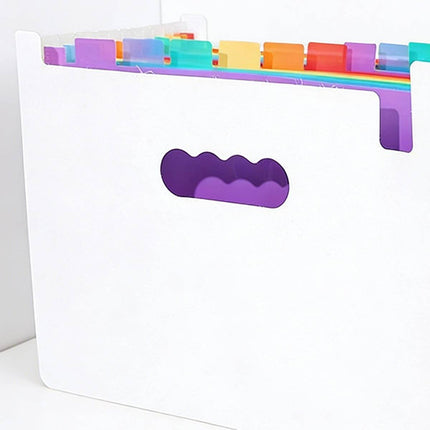 A4 Rainbow Expanding File Folder 13 Pocket Handle