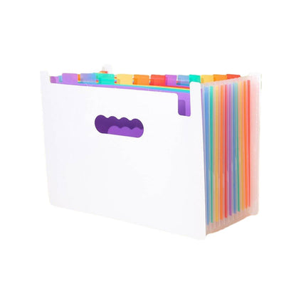 A4 Rainbow Expanding File Folder 13 Pocket Handle