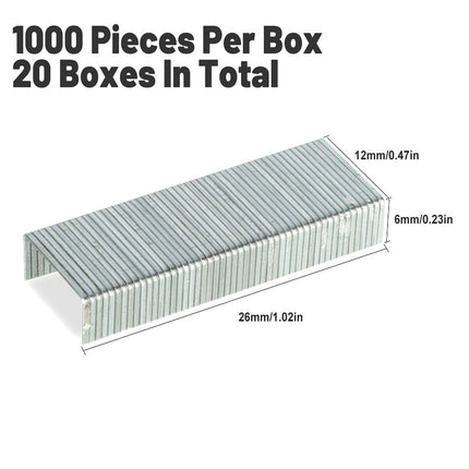 Standard Staples 24 by 6 Size 20 Boxes of 1000