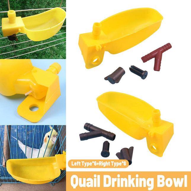 Bird Water Dispenser Set 12PCS Plastic Feeder Cups for Quail Pigeon Cage Bowl