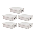 Document Storage Boxes with Lids 5 Pack Two Heights