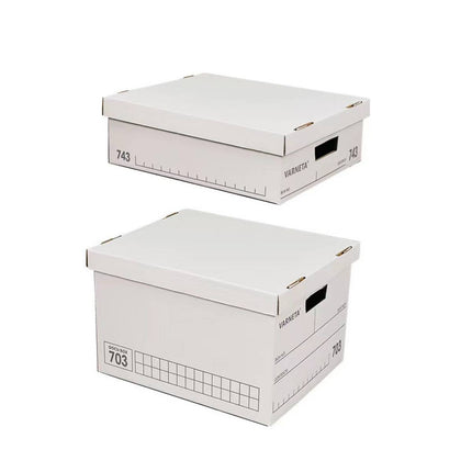 Document Storage Boxes with Lids 5 Pack Two Heights