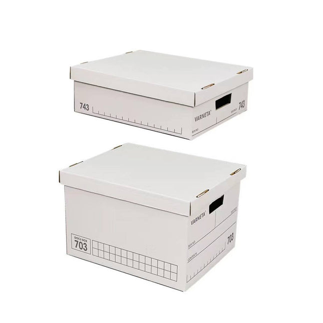Document Storage Boxes with Lids 5 Pack Two Heights