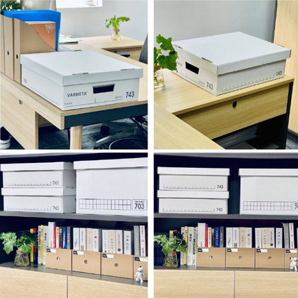 Document Storage Boxes with Lids 5 Pack Two Heights