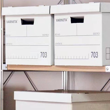 Document Storage Boxes with Lids 5 Pack Two Heights