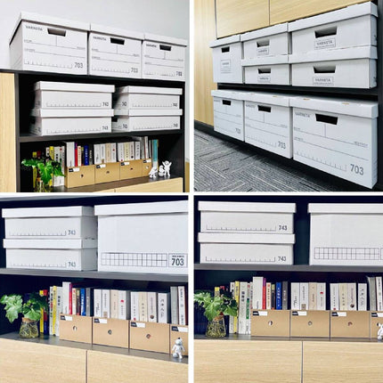 Document Storage Boxes with Lids 5 Pack Two Heights
