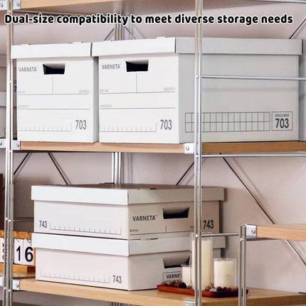 Document Storage Boxes with Lids 5 Pack Two Heights