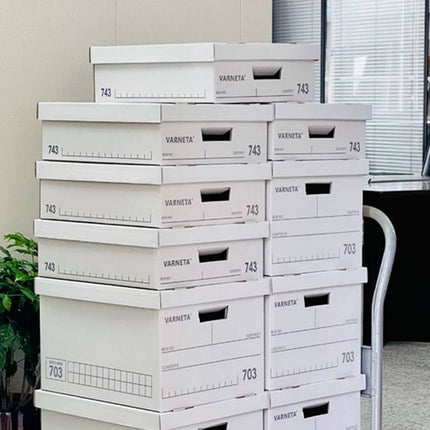 Document Storage Boxes with Lids 5 Pack Two Heights