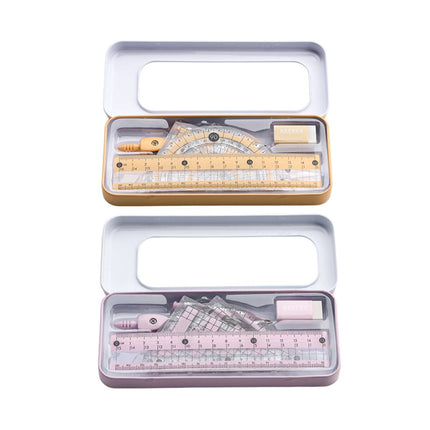 Frey Geometry Set 8 Piece Metal Tin Pink or Yellow