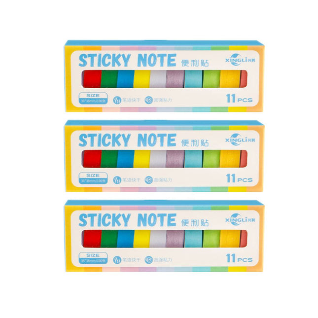 Mini Square Sticky Notes 3 Boxes 38x38mm