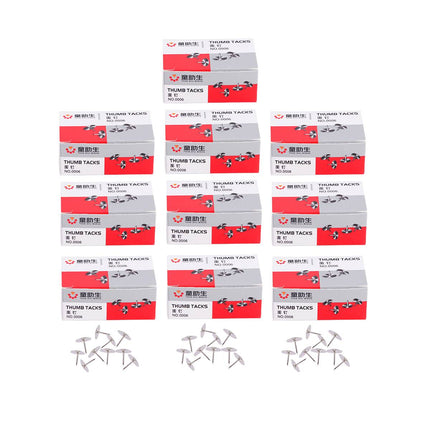 Silver Round Metal Thumbtacks 10 Boxes 80pcs Each